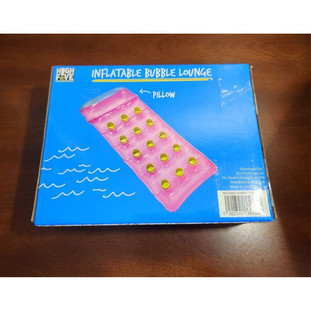 Pink Inflatable 59” Pool Fliat Lounge With Pillow For Adults & Kids High Five